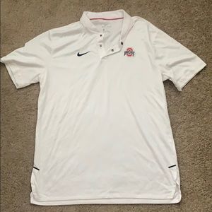 White Nike Ohio State dri-fit polo